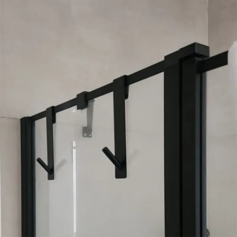 Stainless Steel Over Glass Door Shower Door Back Shower Towel Rack S-Shape Bathroom Bathrobe Hanger Holder Hooks 2